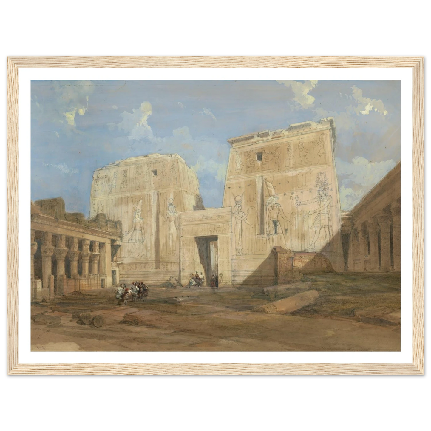 Entrance to the Temple of Isis, Philae Art Print | David Roberts - Framed Poster - 30x40 cm / 12x16″ - Black frame