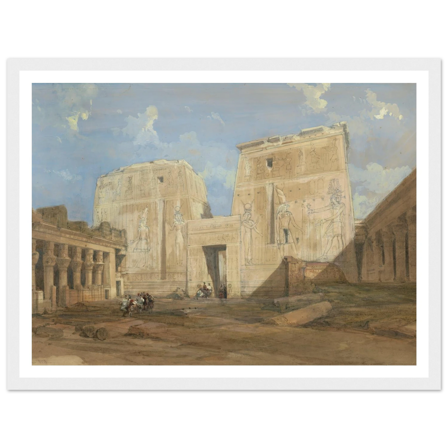 Entrance to the Temple of Isis, Philae Art Print | David Roberts - Framed Poster - 30x40 cm / 12x16″ - Black frame