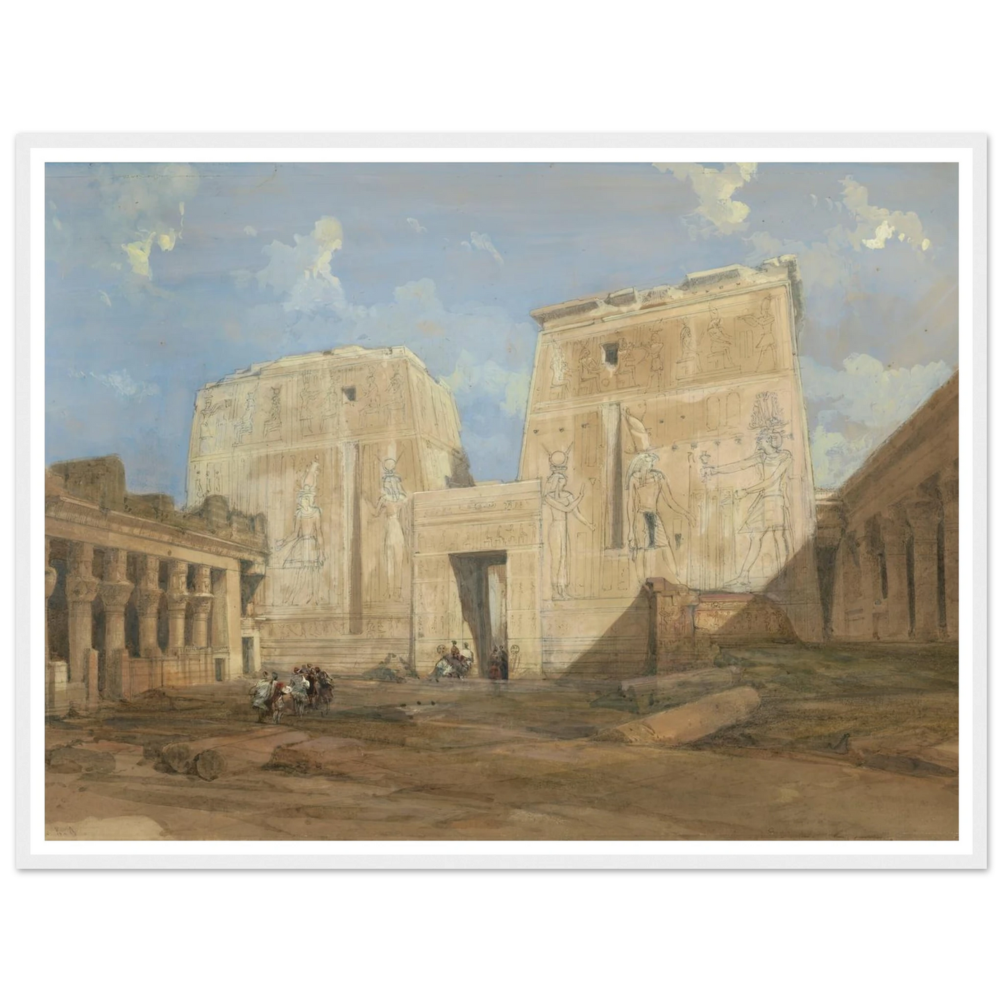 Entrance to the Temple of Isis, Philae Art Print | David Roberts - Framed Poster - 30x40 cm / 12x16″ - Black frame