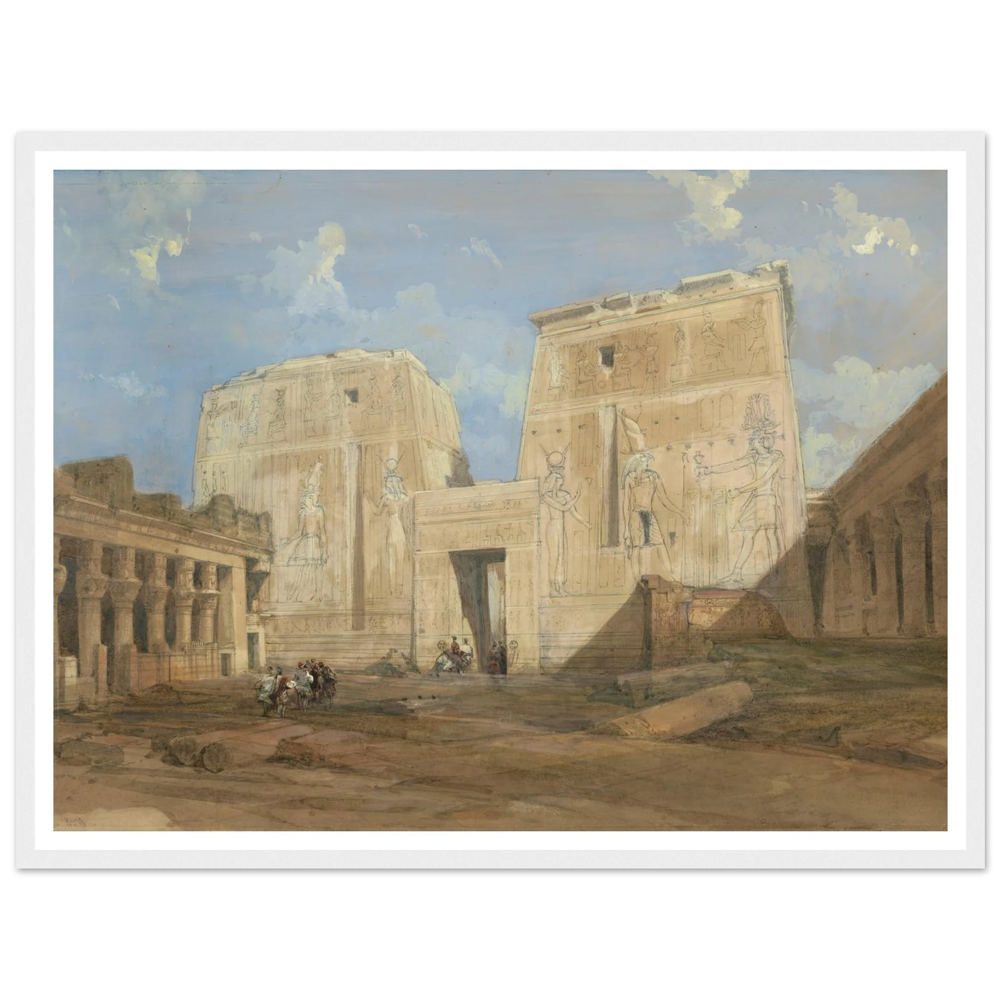 Entrance to the Temple of Isis, Philae Art Print | David Roberts - Framed Poster - 30x40 cm / 12x16″ - Black frame
