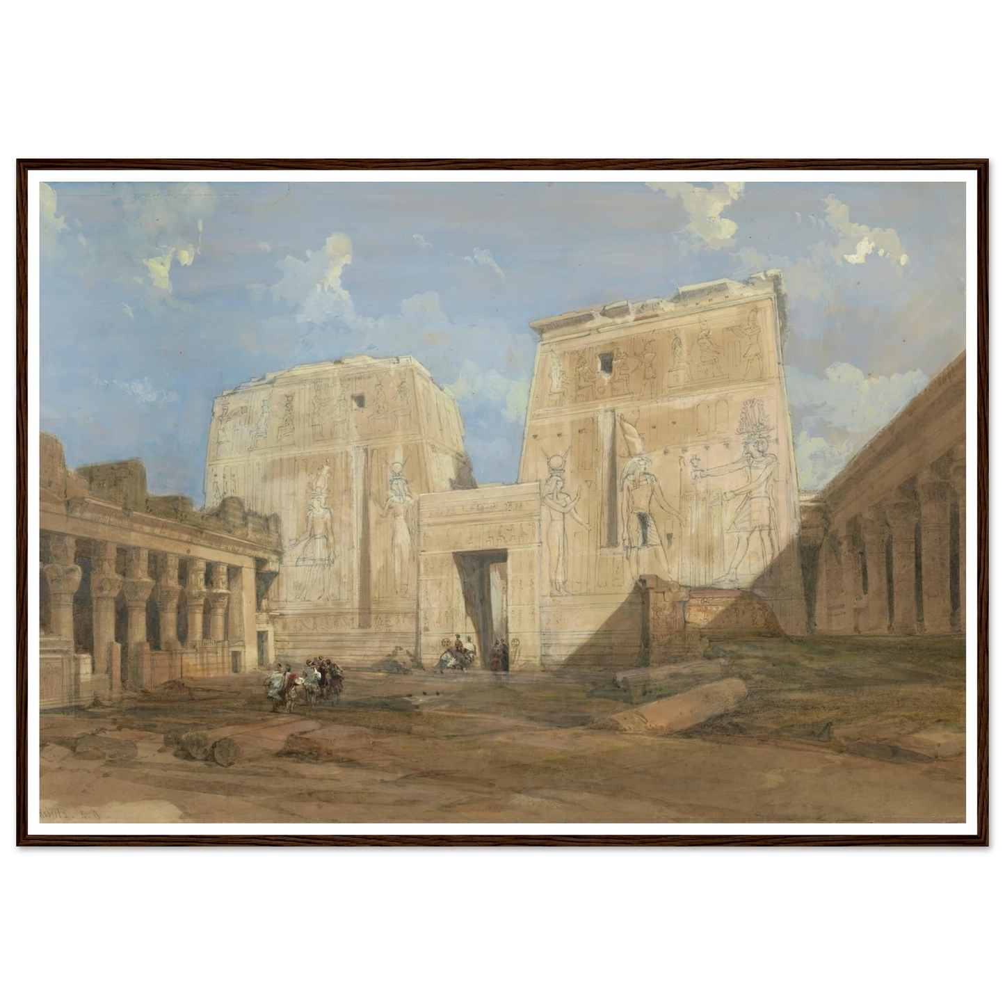 Entrance to the Temple of Isis, Philae Art Print | David Roberts - Framed Poster - 30x40 cm / 12x16″ - Black frame