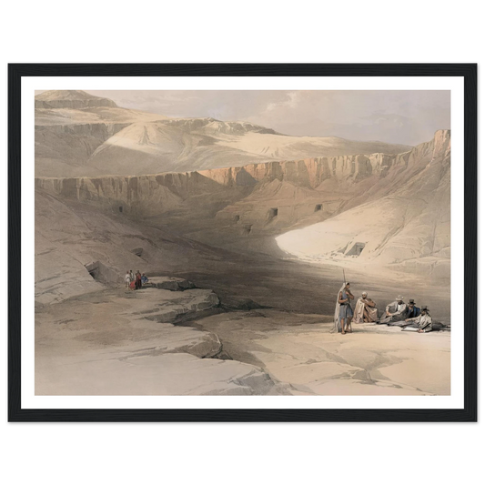 Entrance to the tombs of the kings of Thebes. Bab-el-Malouk [Bîbân al-Mulûk]. (1846-1849) Art Print | David Roberts - Framed Poster - 30x40 cm / 12x16″ - Black frame