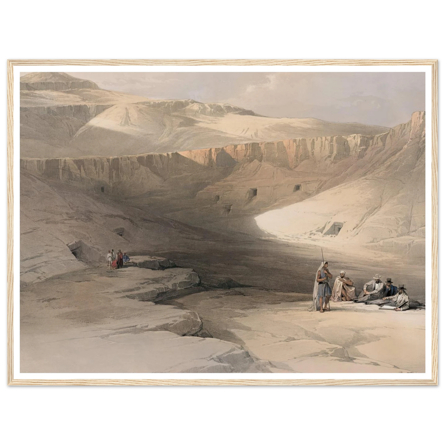 Entrance to the tombs of the kings of Thebes. Bab-el-Malouk [Bîbân al-Mulûk]. (1846-1849) Art Print | David Roberts - Framed Poster - 30x40 cm / 12x16″ - Black frame