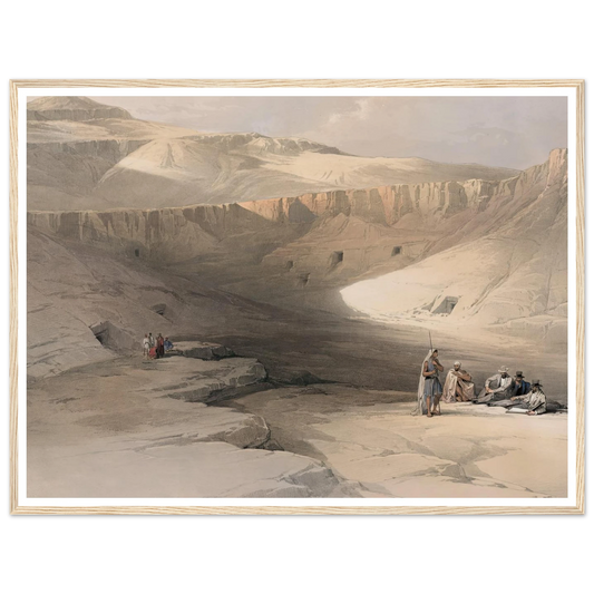 Entrance to the tombs of the kings of Thebes. Bab-el-Malouk [Bîbân al-Mulûk]. (1846-1849) Art Print | David Roberts - Framed Poster - 30x40 cm / 12x16″ - Black frame