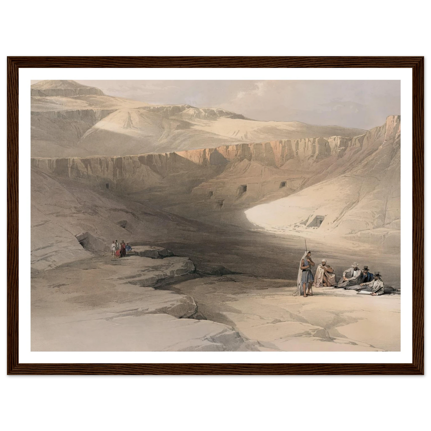 Entrance to the tombs of the kings of Thebes. Bab-el-Malouk [Bîbân al-Mulûk]. (1846-1849) Art Print | David Roberts - Framed Poster - 30x40 cm / 12x16″ - Black frame