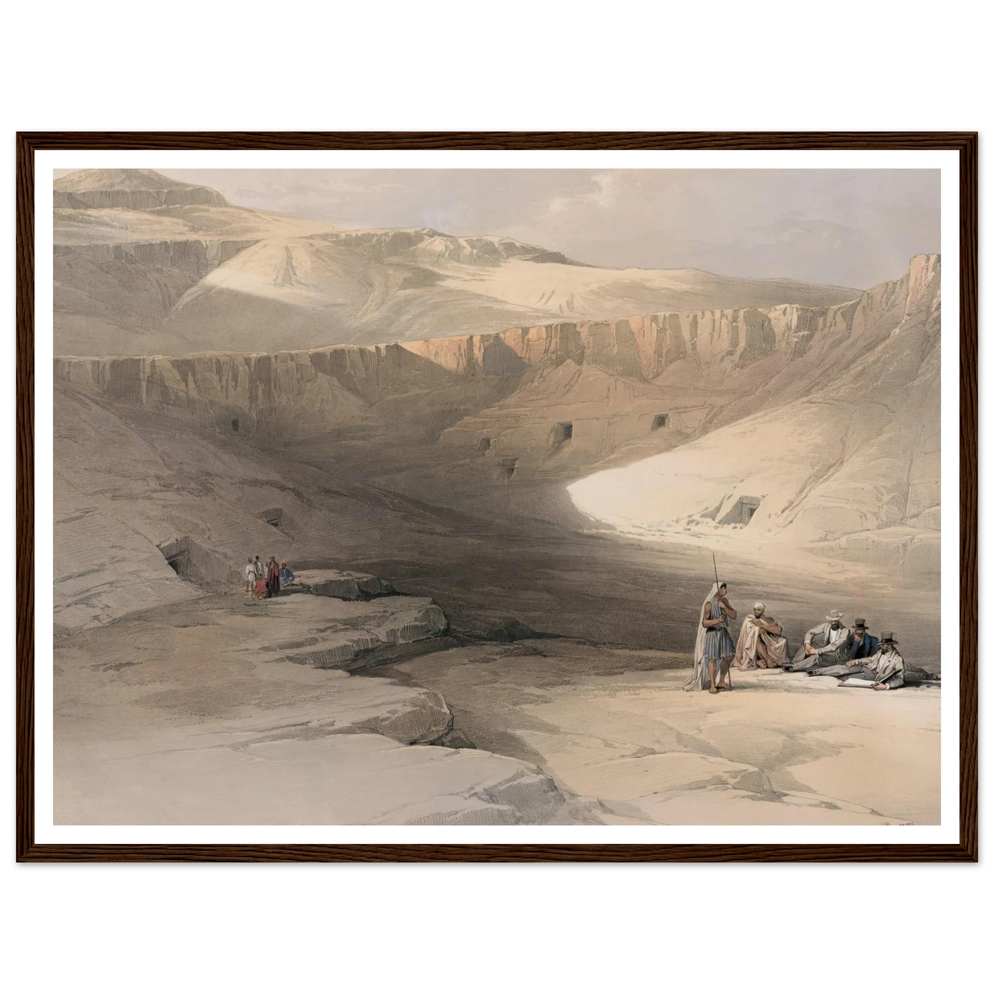 Entrance to the tombs of the kings of Thebes. Bab-el-Malouk [Bîbân al-Mulûk]. (1846-1849) Art Print | David Roberts - Framed Poster - 30x40 cm / 12x16″ - Black frame