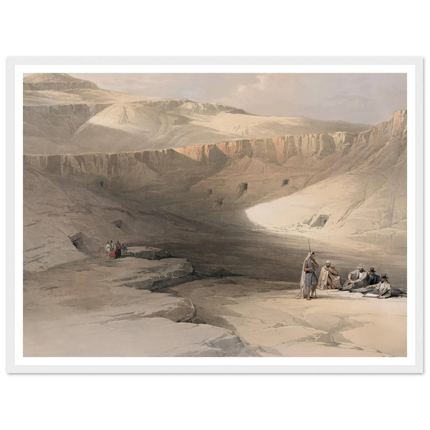 Entrance to the tombs of the kings of Thebes. Bab-el-Malouk [Bîbân al-Mulûk]. (1846-1849) Art Print | David Roberts - Framed Poster - 30x40 cm / 12x16″ - Black frame