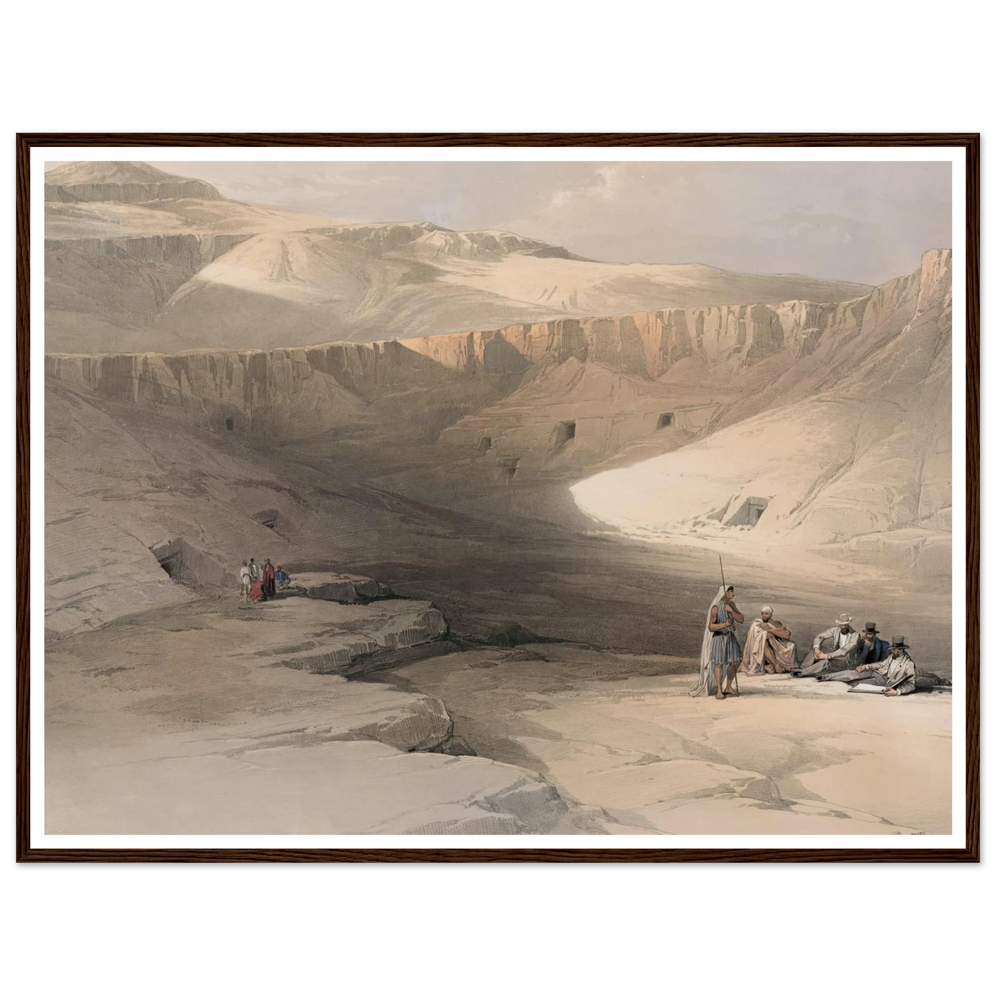 Entrance to the tombs of the kings of Thebes. Bab-el-Malouk [Bîbân al-Mulûk]. (1846-1849) Art Print | David Roberts - Framed Poster - 30x40 cm / 12x16″ - Black frame