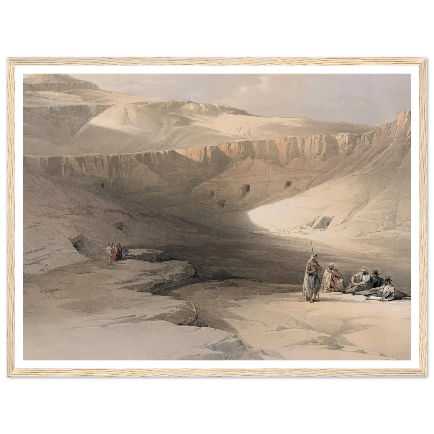 Entrance to the tombs of the kings of Thebes. Bab-el-Malouk [Bîbân al-Mulûk]. (1846-1849) Art Print | David Roberts - Framed Poster - 30x40 cm / 12x16″ - Black frame