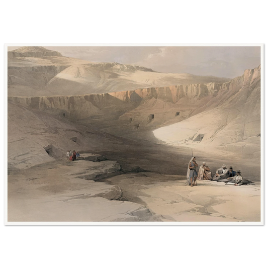 Entrance to the tombs of the kings of Thebes. Bab-el-Malouk [Bîbân al-Mulûk]. (1846-1849) Art Print | David Roberts - Framed Poster - 30x40 cm / 12x16″ - Black frame