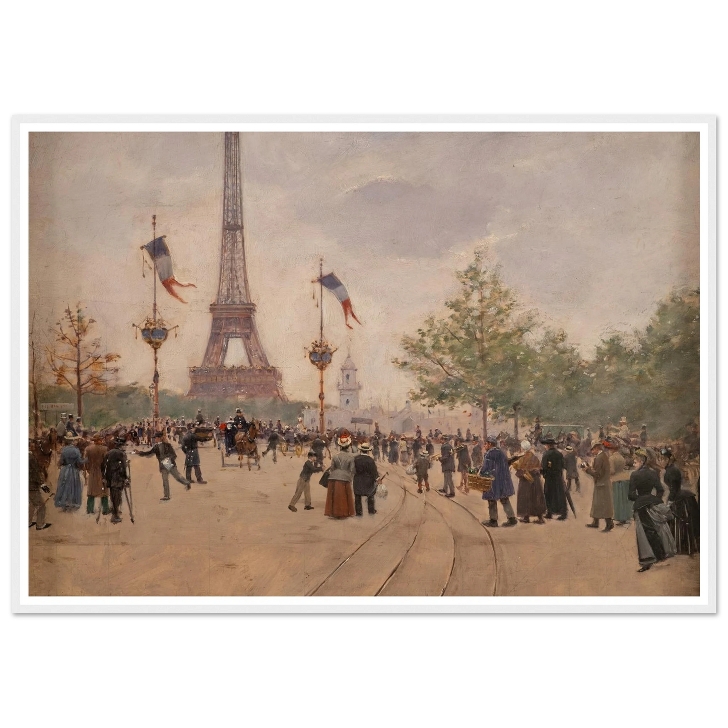 Entrée de l’exposition universelle de 1889 (1889) Art Print | Jean Beraud - Framed Poster - 30x40 cm / 12x16″ - Black frame