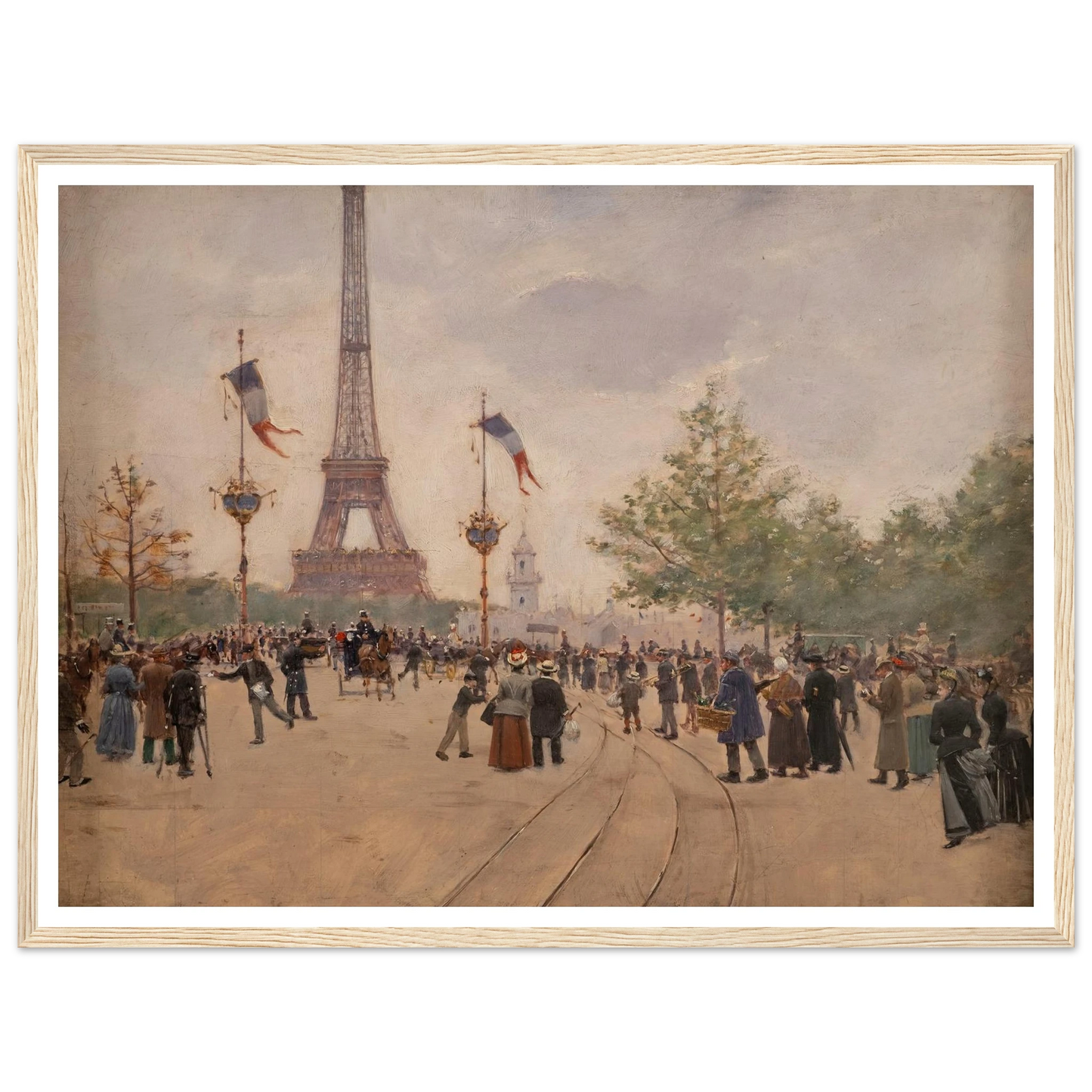 Entrée de l’exposition universelle de 1889 (1889) Art Print | Jean Beraud - Framed Poster - 30x40 cm / 12x16″ - Black frame