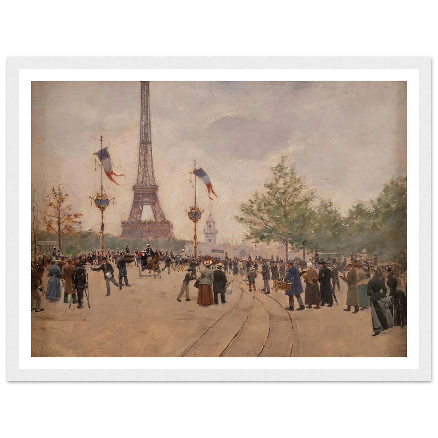 Entrée de l’exposition universelle de 1889 (1889) Art Print | Jean Beraud - Framed Poster - 30x40 cm / 12x16″ - Black frame