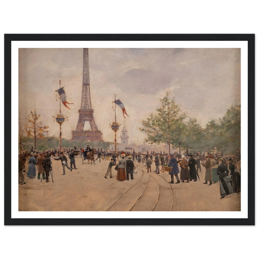 Entrée de l’exposition universelle de 1889 (1889) Art Print | Jean Beraud - Framed Poster - 30x40 cm / 12x16″ - Black frame