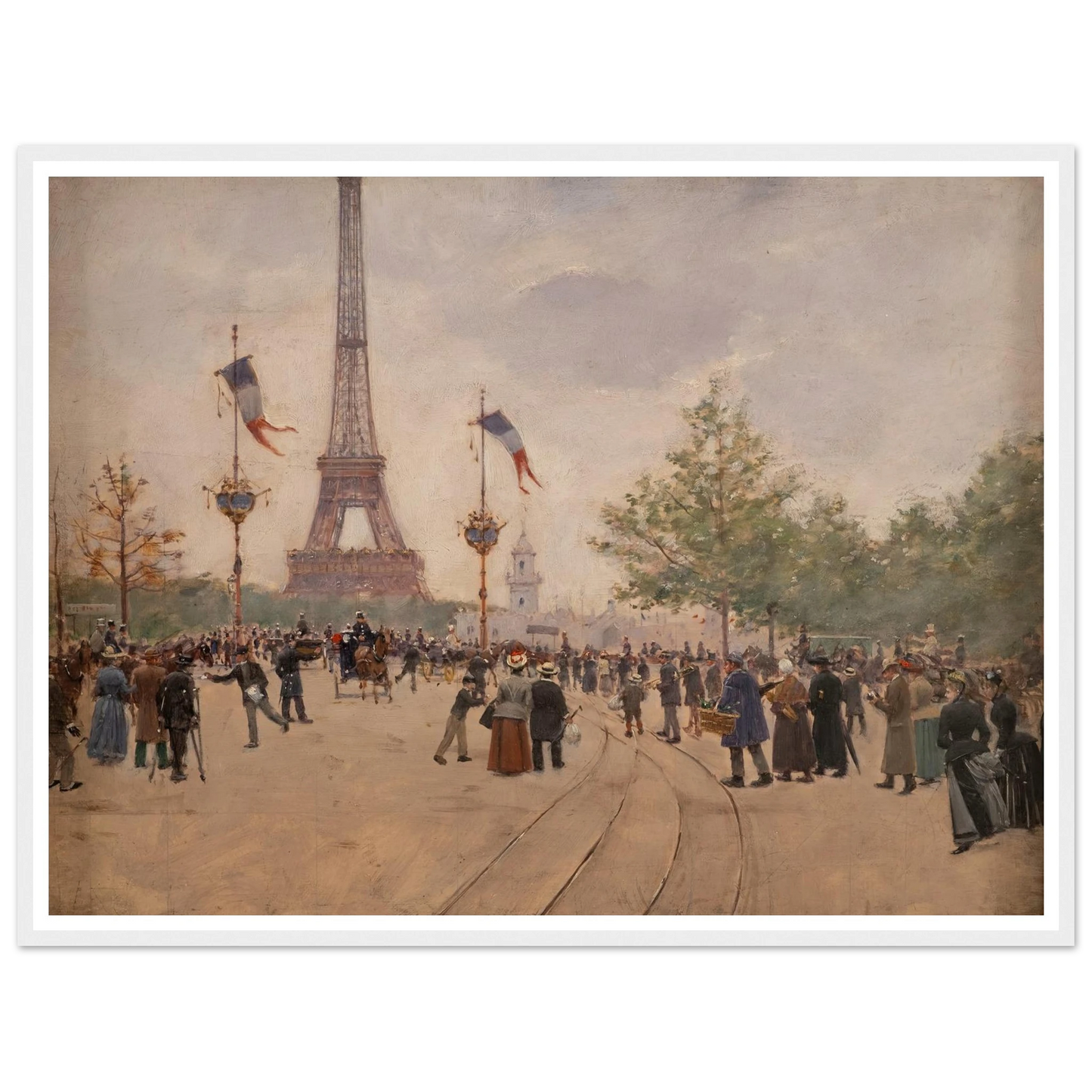 Entrée de l’exposition universelle de 1889 (1889) Art Print | Jean Beraud - Framed Poster - 30x40 cm / 12x16″ - Black frame