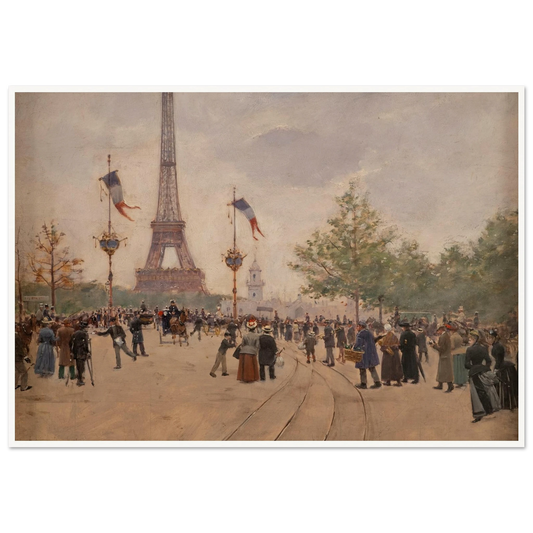 Entrée de l’exposition universelle de 1889 (1889) Art Print | Jean Beraud - Framed Poster - 30x40 cm / 12x16″ - Black frame