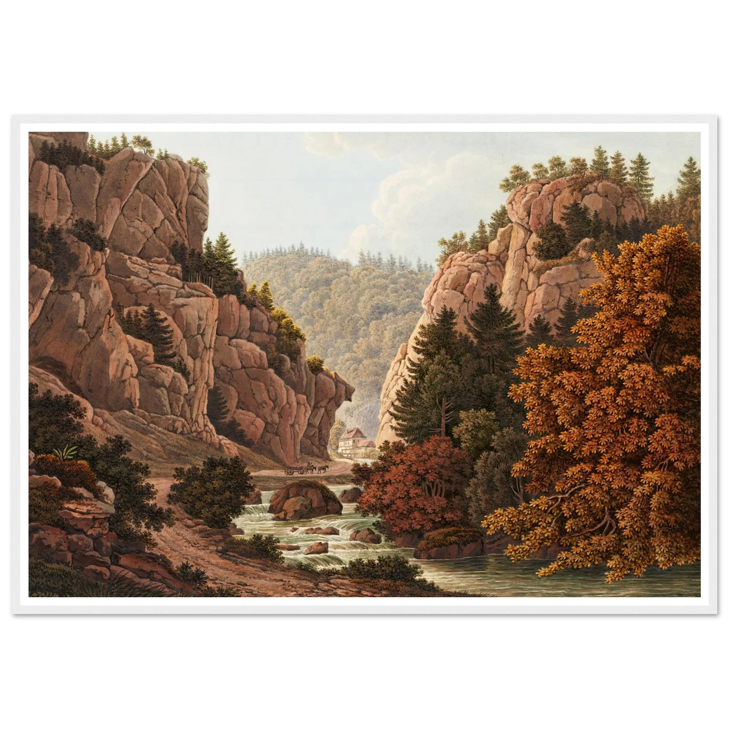 Entrée du Val de Moutier Art Print | Peter Birmann - Framed Poster - 30x40 cm / 12x16″ - Black frame