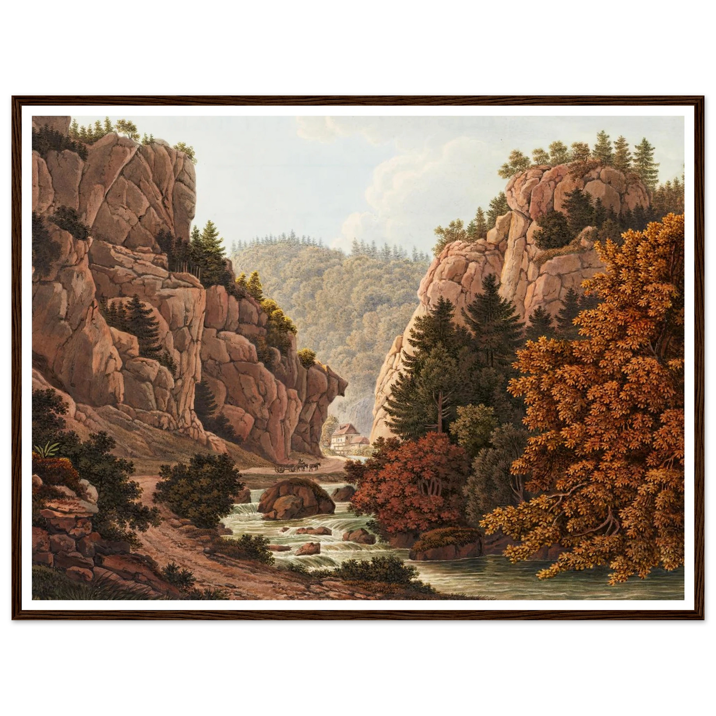 Entrée du Val de Moutier Art Print | Peter Birmann - Framed Poster - 30x40 cm / 12x16″ - Black frame