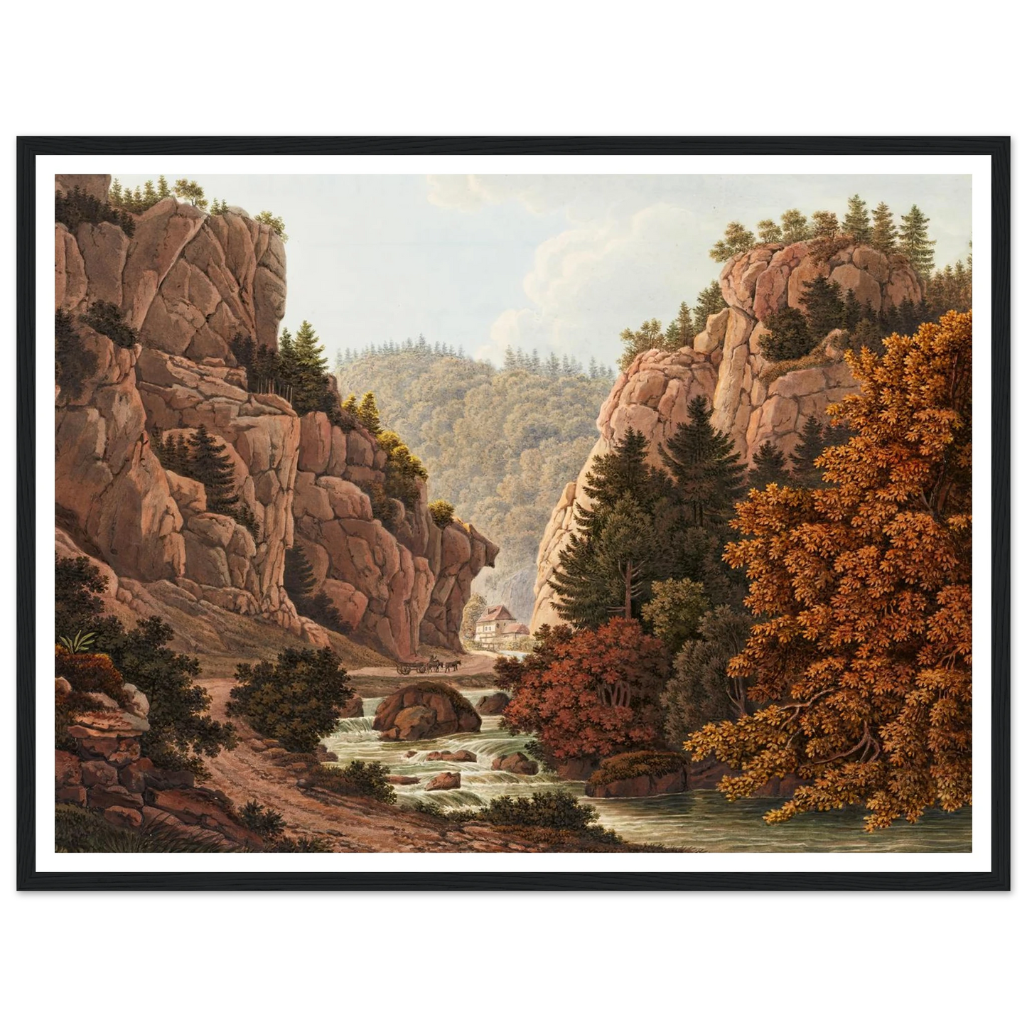 Entrée du Val de Moutier Art Print | Peter Birmann - Framed Poster - 30x40 cm / 12x16″ - Black frame