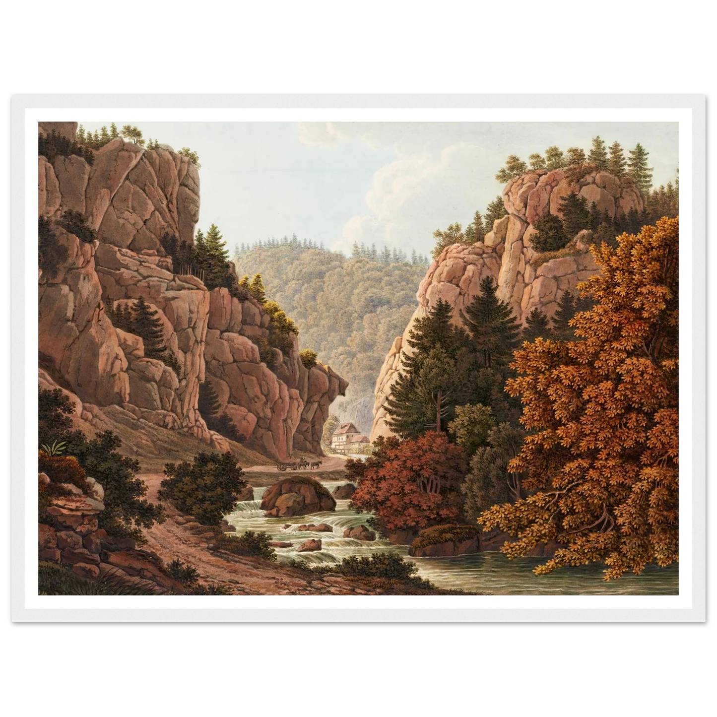 Entrée du Val de Moutier Art Print | Peter Birmann - Framed Poster - 30x40 cm / 12x16″ - Black frame