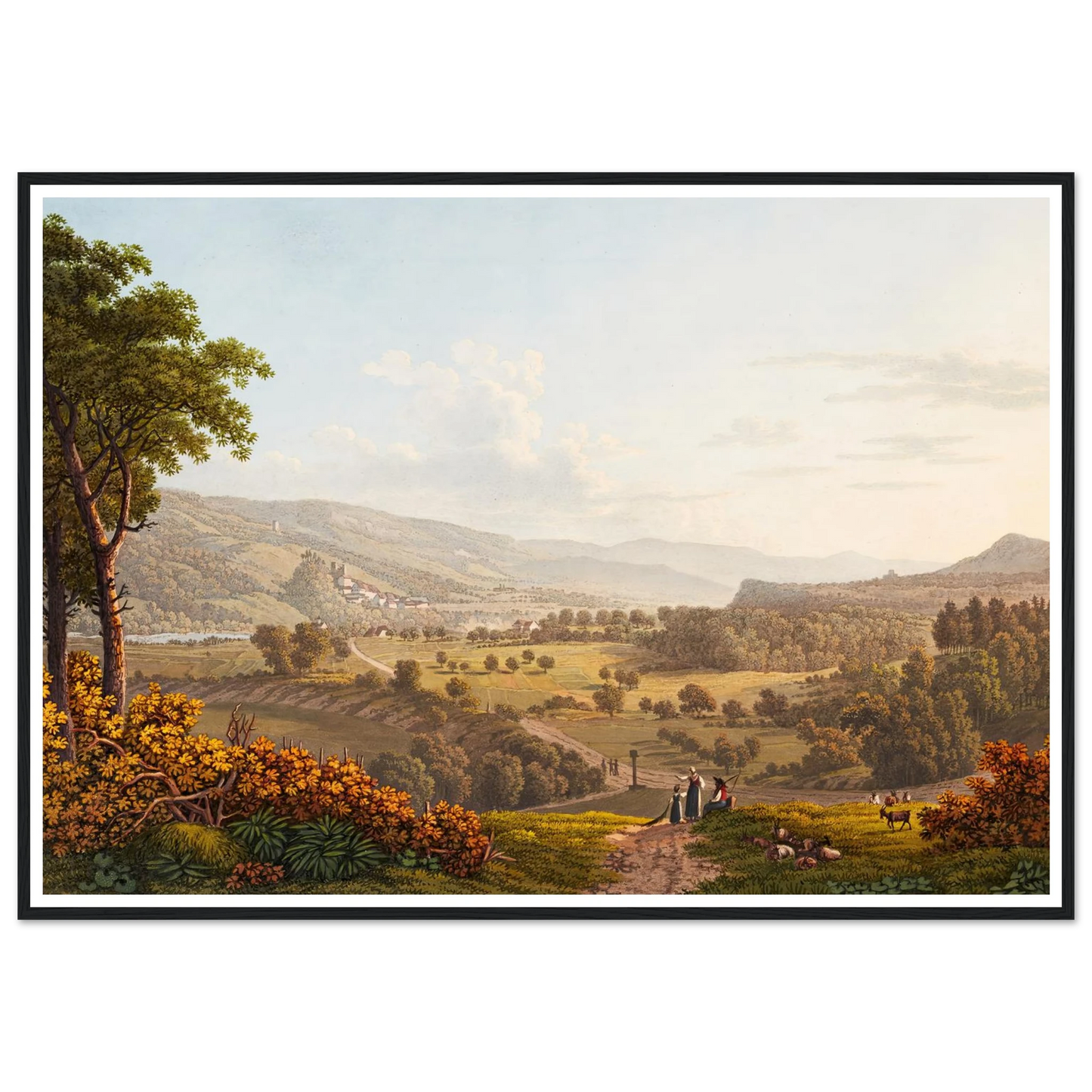 Environs de Münchenstein Art Print | Peter Birmann - Framed Poster - 30x40 cm / 12x16″ - Black frame