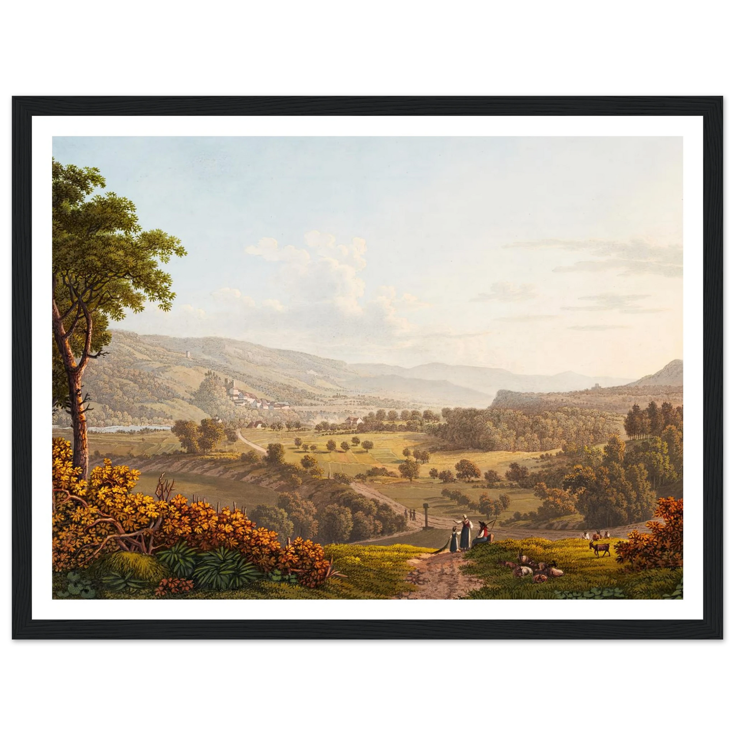 Environs de Münchenstein Art Print | Peter Birmann - Framed Poster - 30x40 cm / 12x16″ - Black frame