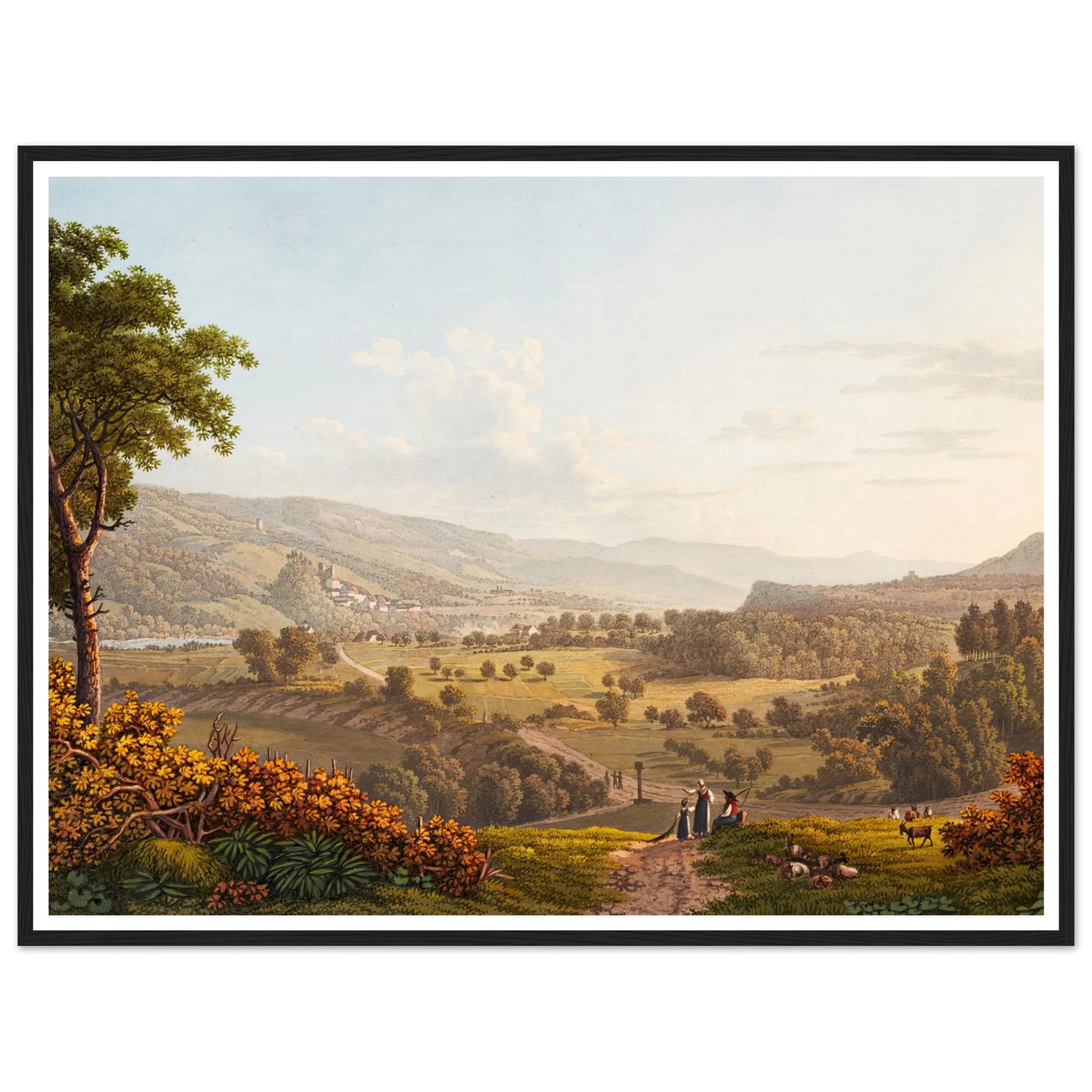 Environs de Münchenstein Art Print | Peter Birmann - Framed Poster - 30x40 cm / 12x16″ - Black frame