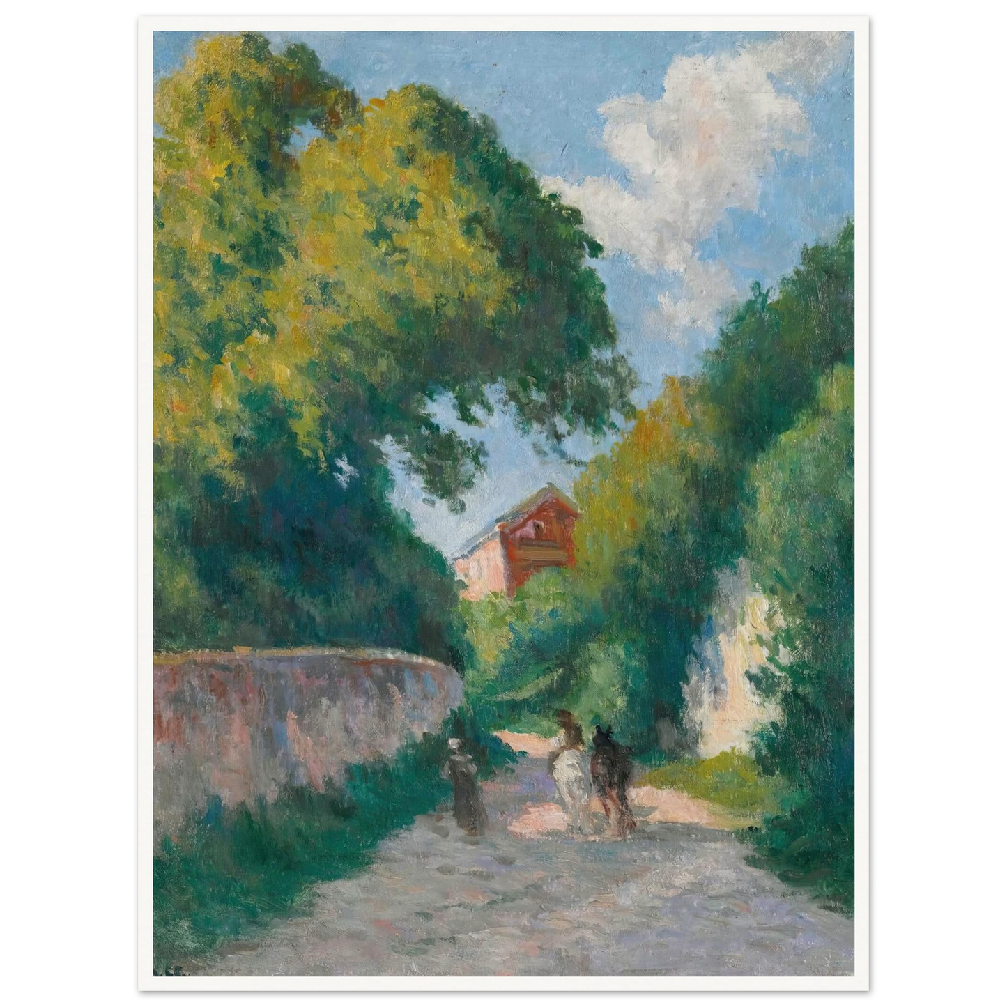 Environs De Rolleboise, Le Retour À La Ferme (circa 1920) Art Print | Maximilien Luce - Framed Poster - 30x40 cm / 12x16″ - Black frame