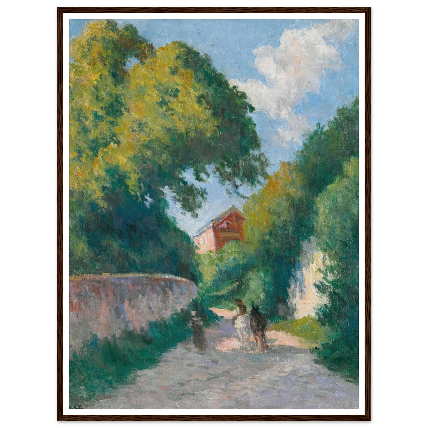 Environs De Rolleboise, Le Retour À La Ferme (circa 1920) Art Print | Maximilien Luce - Framed Poster - 30x40 cm / 12x16″ - Black frame