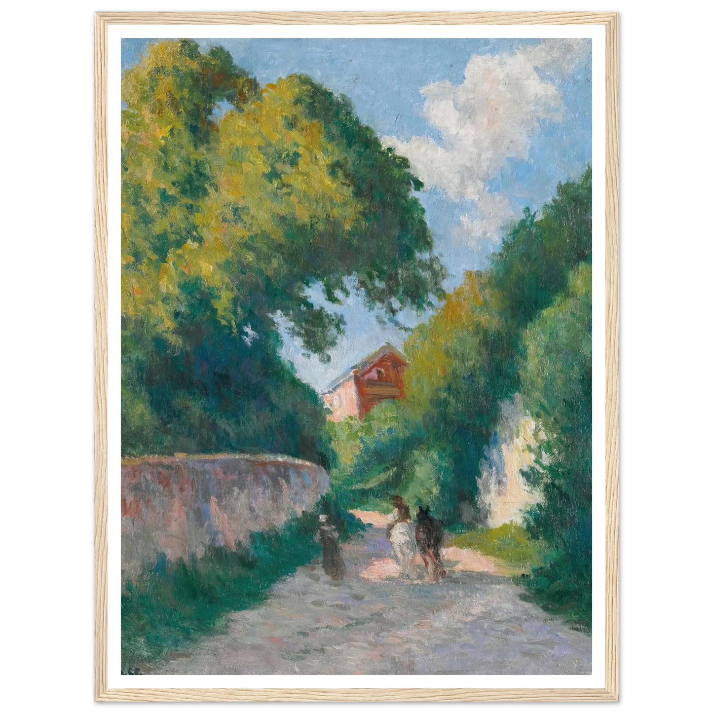 Environs De Rolleboise, Le Retour À La Ferme (circa 1920) Art Print | Maximilien Luce - Framed Poster - 30x40 cm / 12x16″ - Black frame
