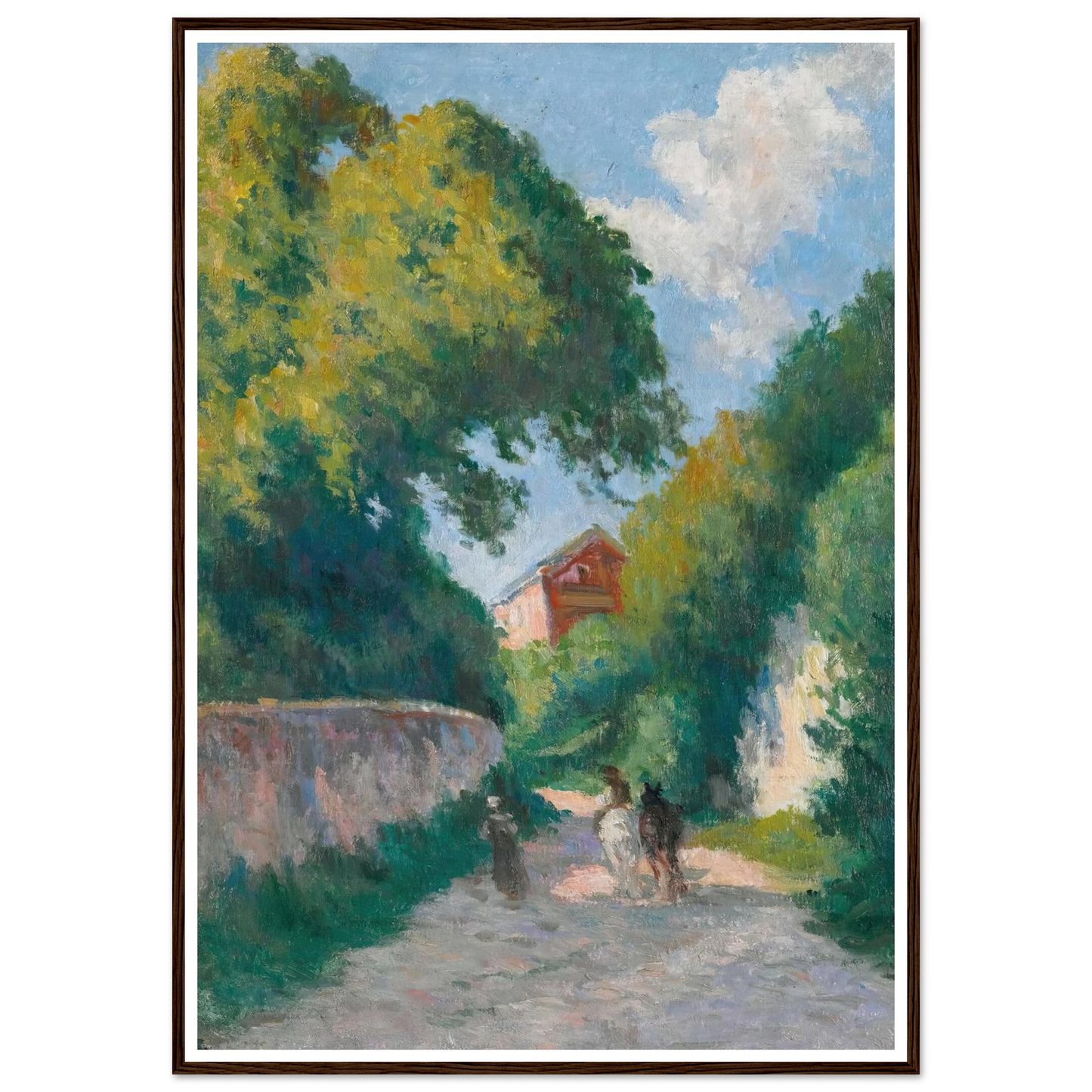Environs De Rolleboise, Le Retour À La Ferme (circa 1920) Art Print | Maximilien Luce - Framed Poster - 30x40 cm / 12x16″ - Black frame