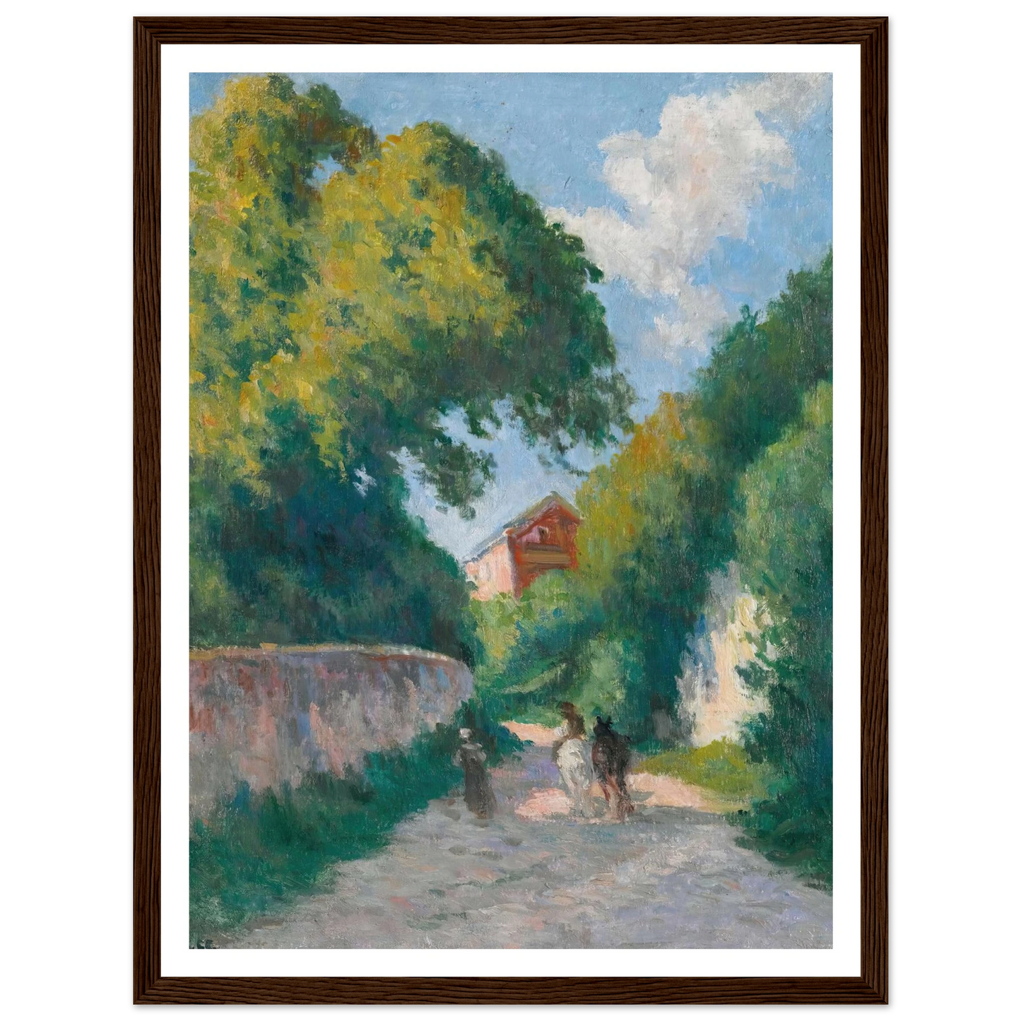 Environs De Rolleboise, Le Retour À La Ferme (circa 1920) Art Print | Maximilien Luce - Framed Poster - 30x40 cm / 12x16″ - Black frame