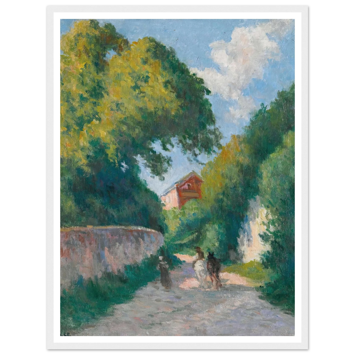 Environs De Rolleboise, Le Retour À La Ferme (circa 1920) Art Print | Maximilien Luce - Framed Poster - 30x40 cm / 12x16″ - Black frame