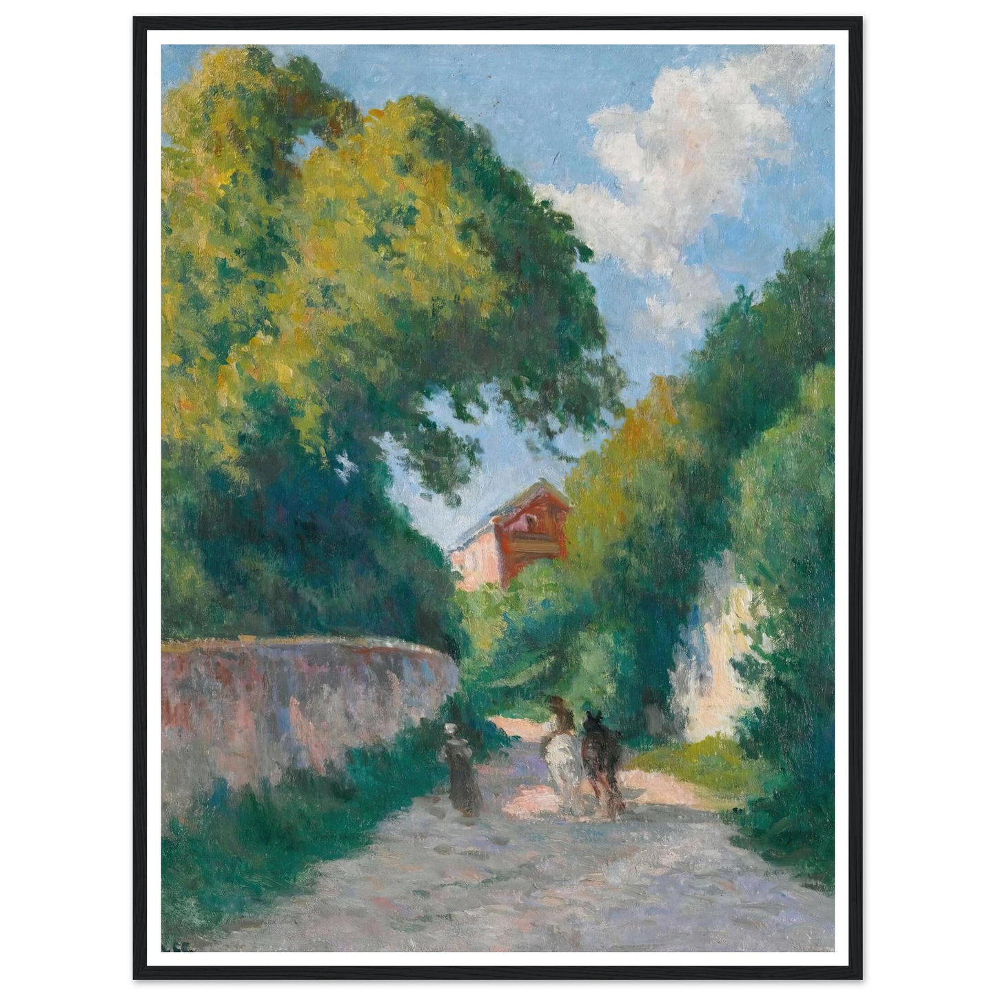Environs De Rolleboise, Le Retour À La Ferme (circa 1920) Art Print | Maximilien Luce - Framed Poster - 30x40 cm / 12x16″ - Black frame