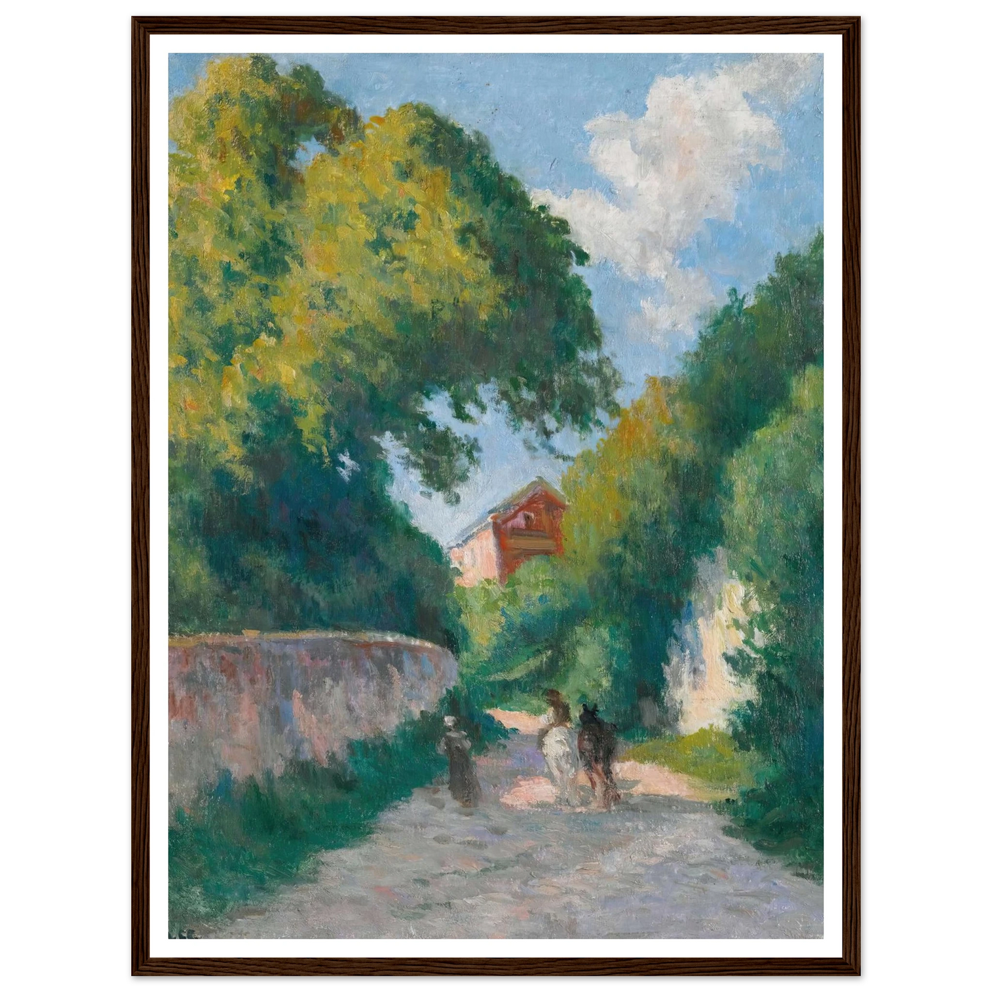Environs De Rolleboise, Le Retour À La Ferme (circa 1920) Art Print | Maximilien Luce - Framed Poster - 30x40 cm / 12x16″ - Black frame