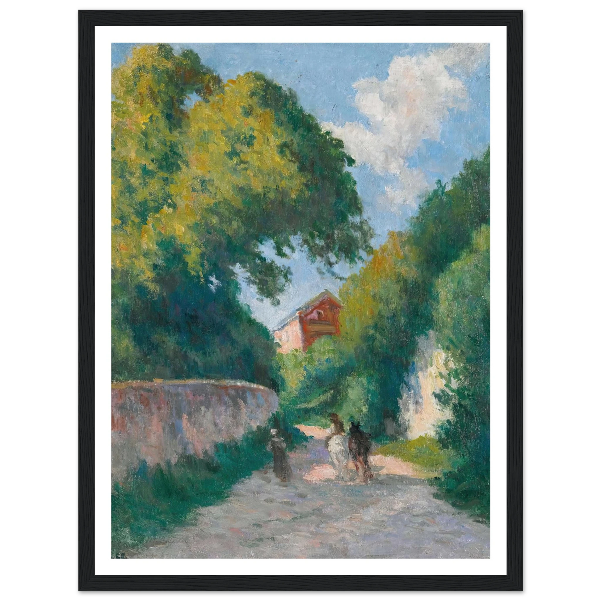 Environs De Rolleboise, Le Retour À La Ferme (circa 1920) Art Print | Maximilien Luce - Framed Poster - 30x40 cm / 12x16″ - Black frame