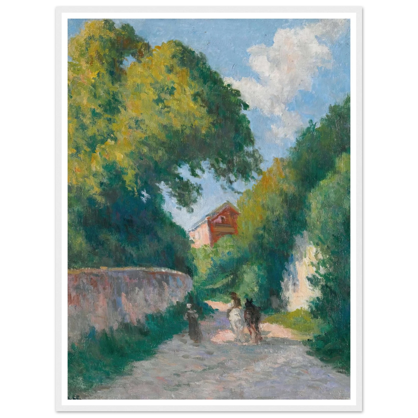 Environs De Rolleboise, Le Retour À La Ferme (circa 1920) Art Print | Maximilien Luce - Framed Poster - 30x40 cm / 12x16″ - Black frame
