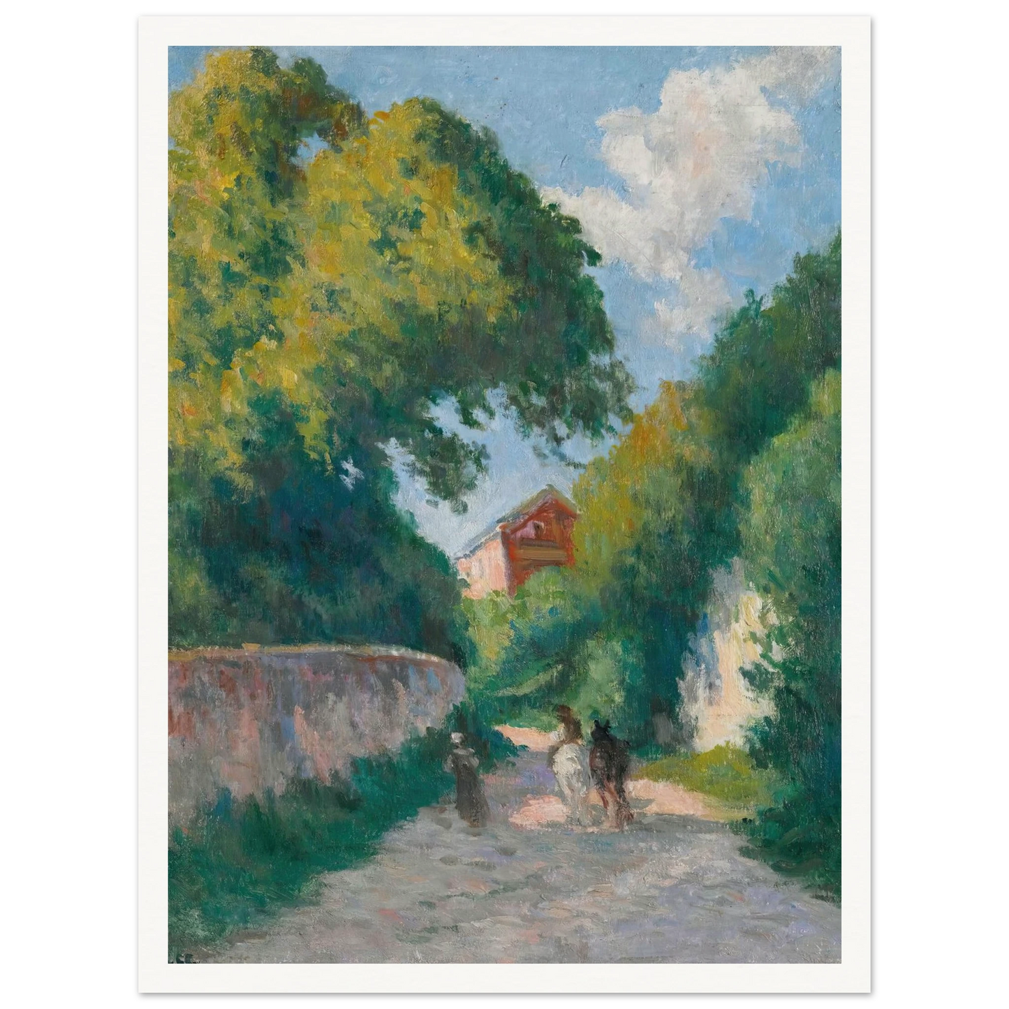 Environs De Rolleboise, Le Retour À La Ferme (circa 1920) Art Print | Maximilien Luce - Framed Poster - 30x40 cm / 12x16″ - Black frame