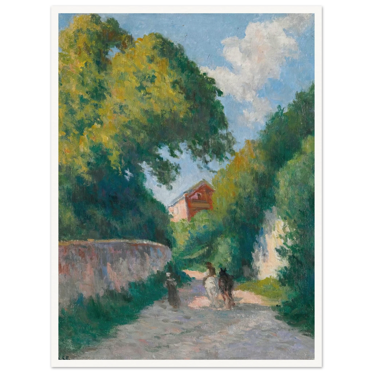 Environs De Rolleboise, Le Retour À La Ferme (circa 1920) Art Print | Maximilien Luce - Framed Poster - 30x40 cm / 12x16″ - Black frame
