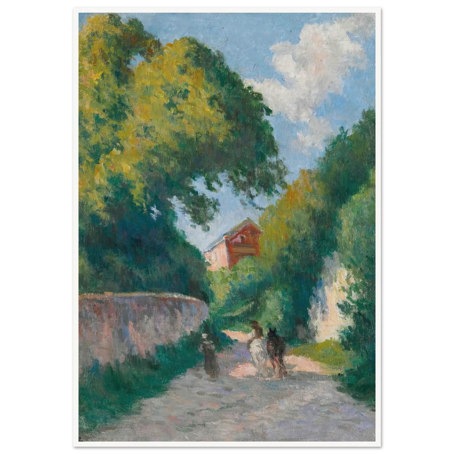 Environs De Rolleboise, Le Retour À La Ferme (circa 1920) Art Print | Maximilien Luce - Framed Poster - 30x40 cm / 12x16″ - Black frame