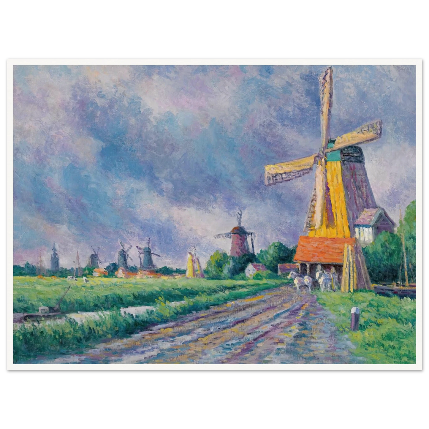 Environs De Rotterdam (1907) Art Print | Maximilien Luce - Framed Poster - 30x40 cm / 12x16″ - Black frame