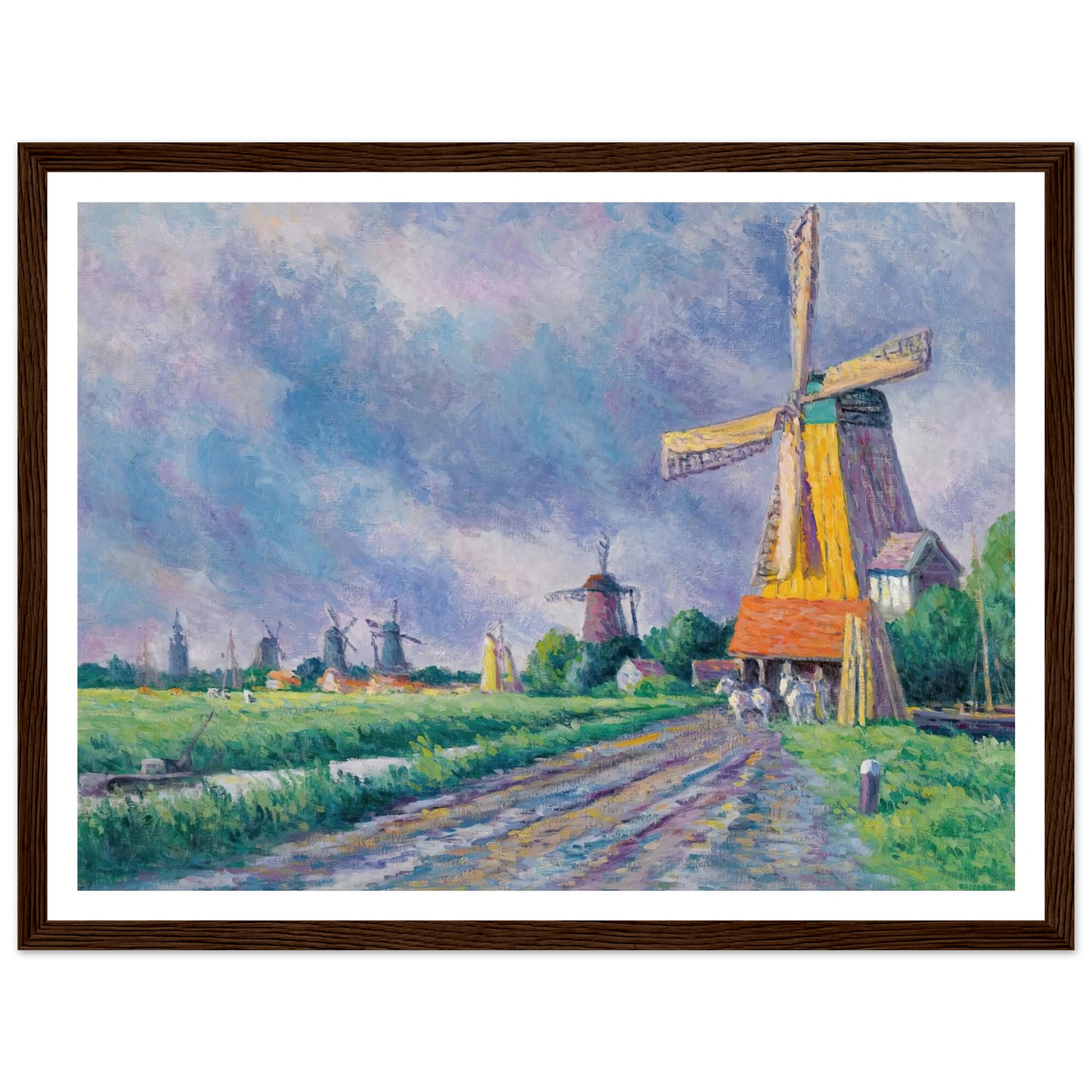 Environs De Rotterdam (1907) Art Print | Maximilien Luce - Framed Poster - 30x40 cm / 12x16″ - Black frame