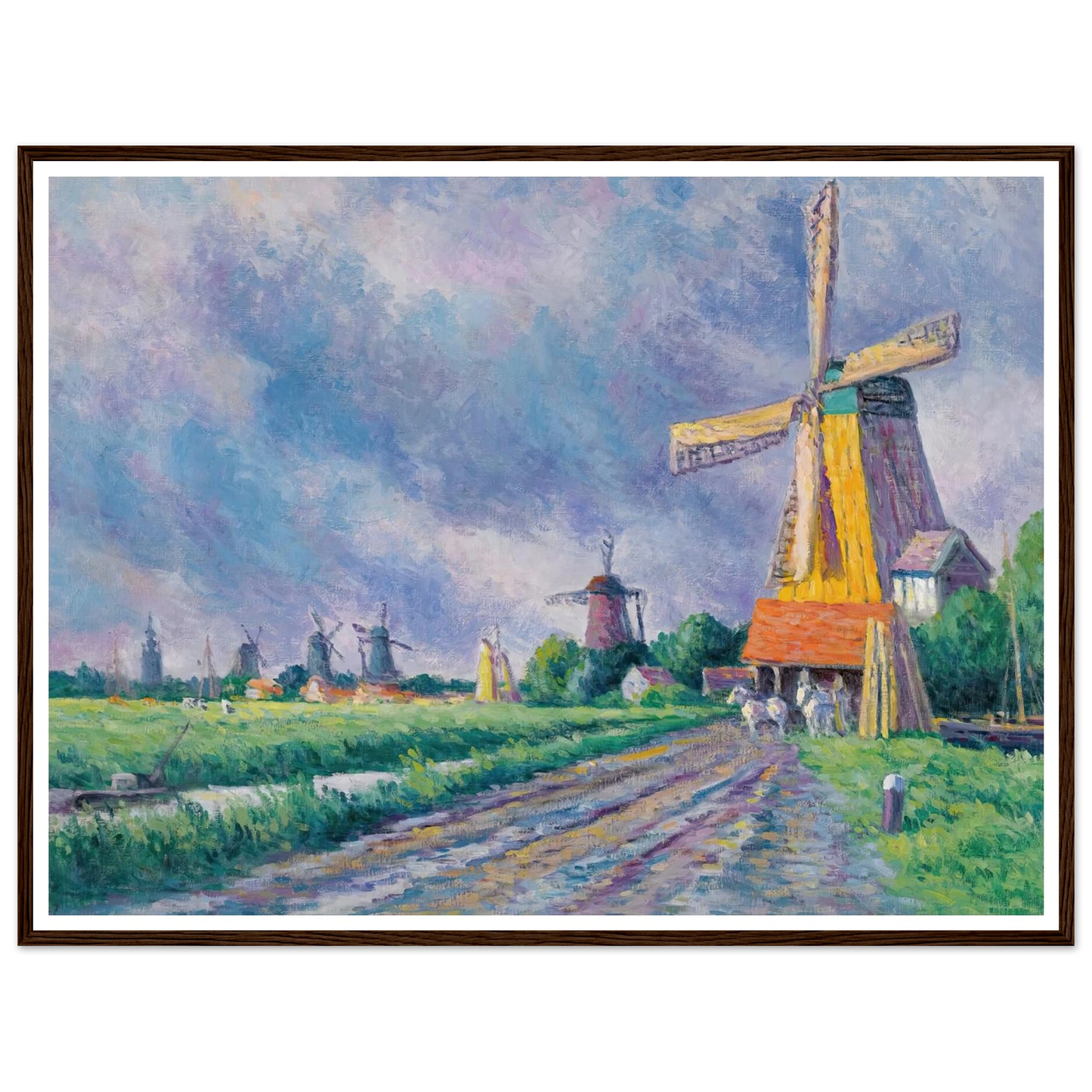 Environs De Rotterdam (1907) Art Print | Maximilien Luce - Framed Poster - 30x40 cm / 12x16″ - Black frame