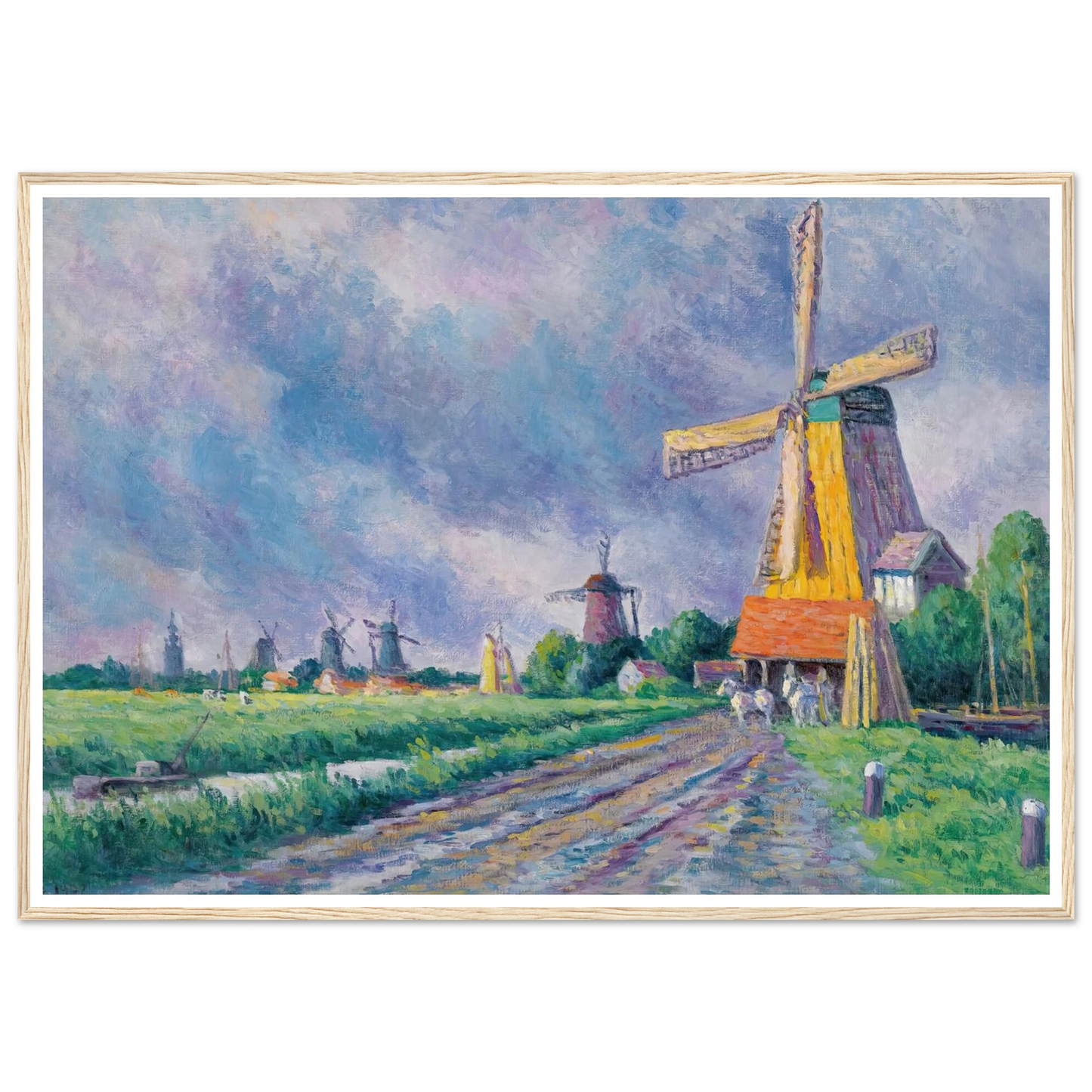 Environs De Rotterdam (1907) Art Print | Maximilien Luce - Framed Poster - 30x40 cm / 12x16″ - Black frame