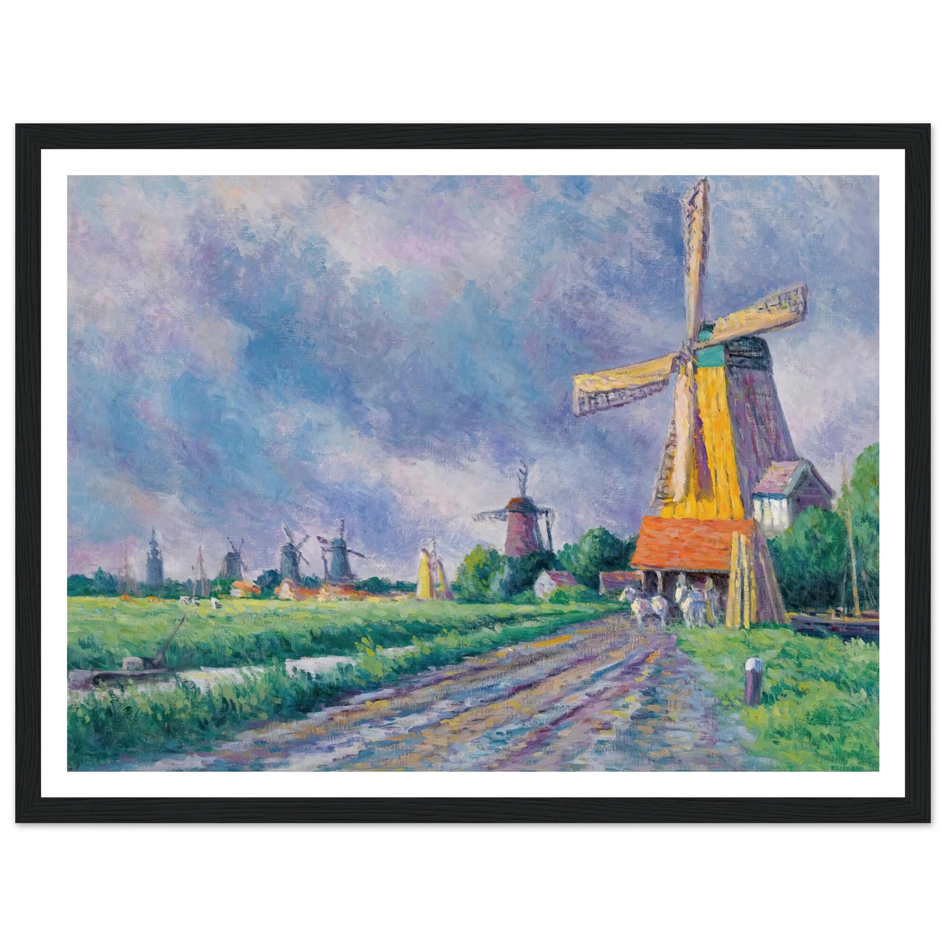 Environs De Rotterdam (1907) Art Print | Maximilien Luce - Framed Poster - 30x40 cm / 12x16″ - Black frame