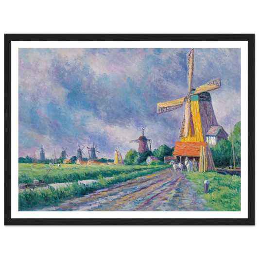 Environs De Rotterdam (1907) Art Print | Maximilien Luce - Framed Poster - 30x40 cm / 12x16″ - Black frame