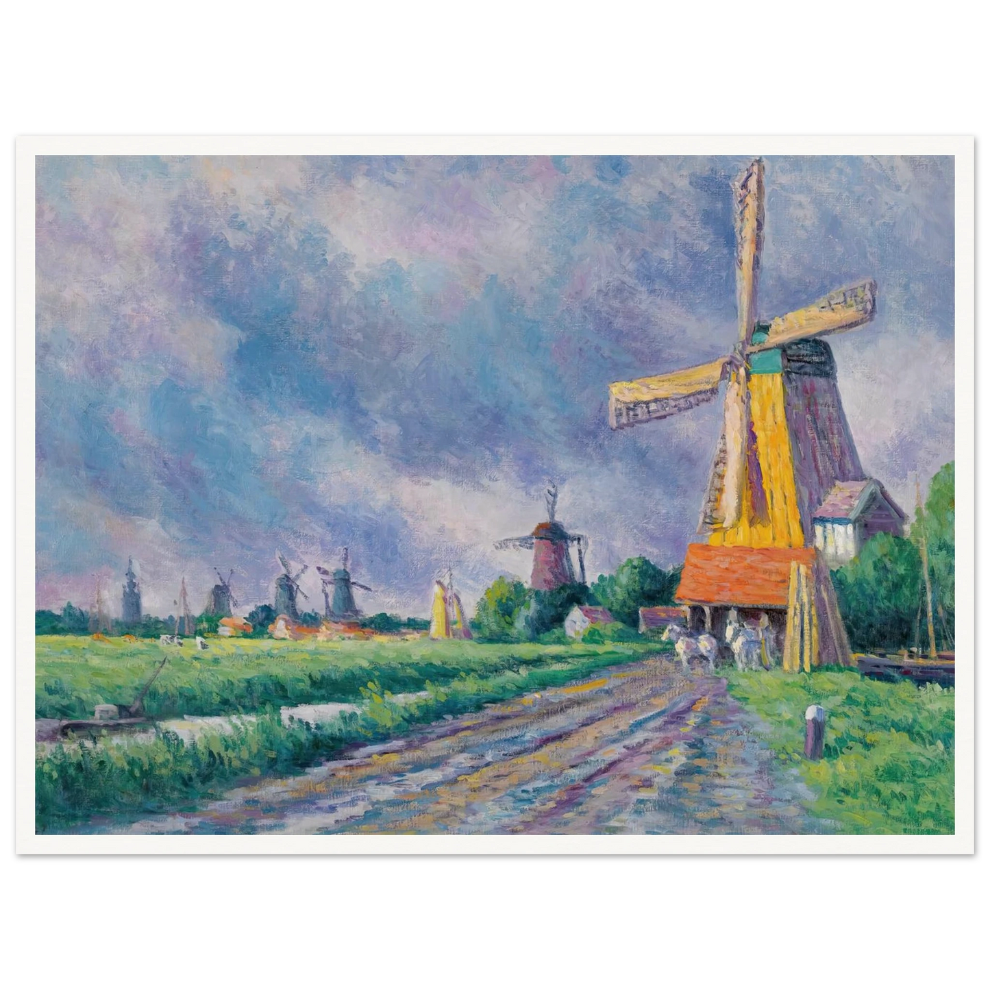 Environs De Rotterdam (1907) Art Print | Maximilien Luce - Framed Poster - 30x40 cm / 12x16″ - Black frame