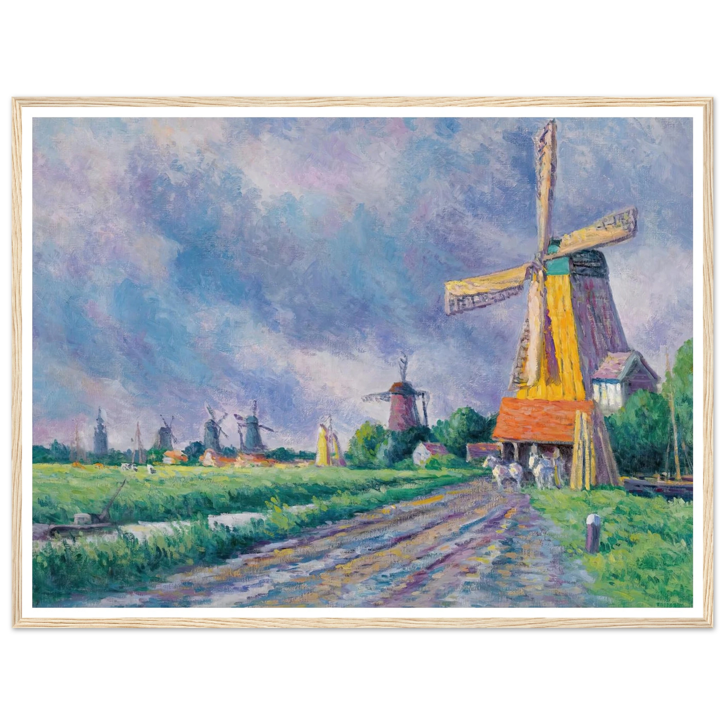 Environs De Rotterdam (1907) Art Print | Maximilien Luce - Framed Poster - 30x40 cm / 12x16″ - Black frame