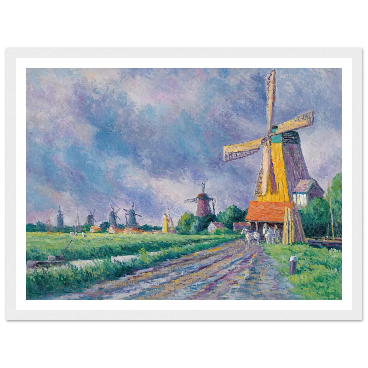 Environs De Rotterdam (1907) Art Print | Maximilien Luce - Framed Poster - 30x40 cm / 12x16″ - Black frame