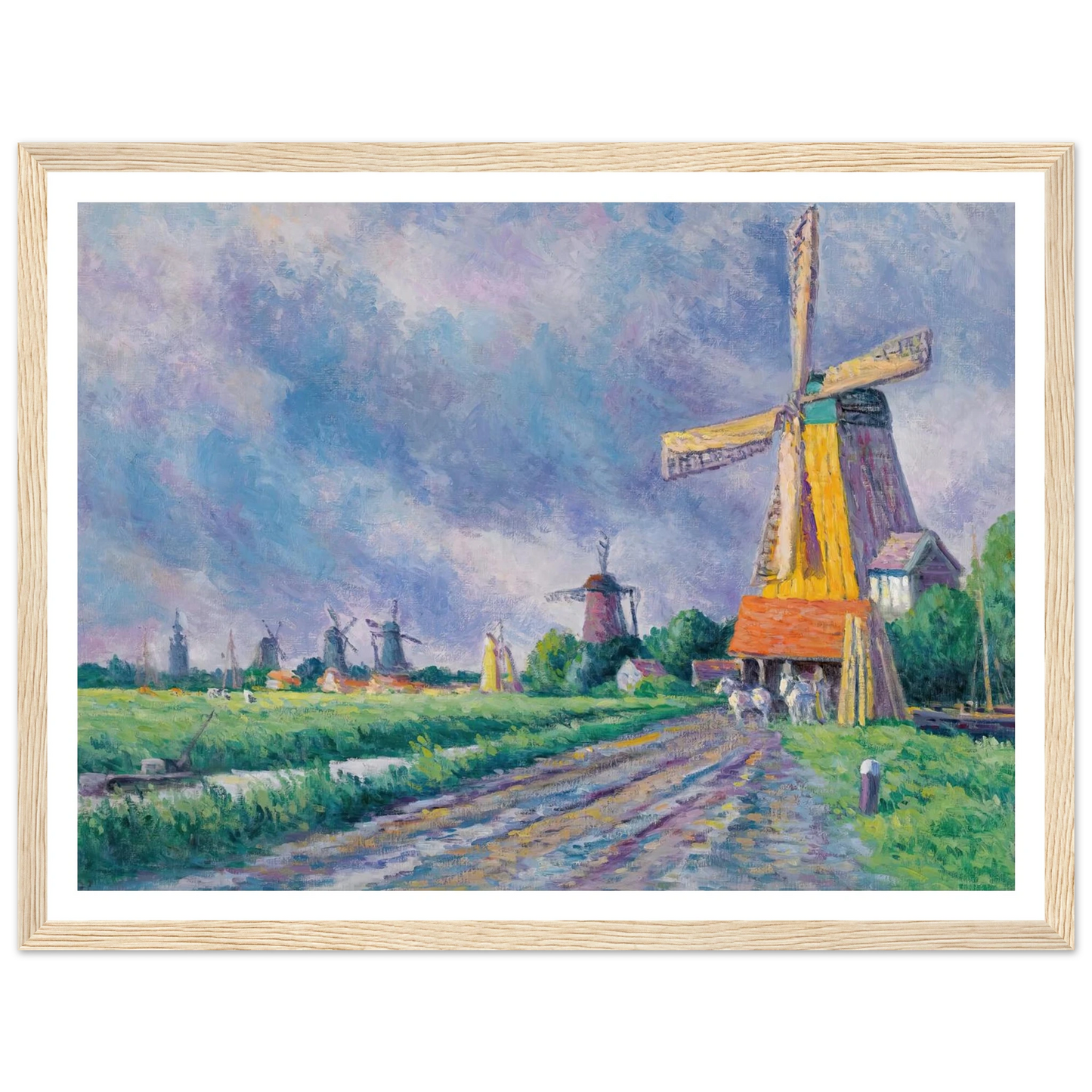 Environs De Rotterdam (1907) Art Print | Maximilien Luce - Framed Poster - 30x40 cm / 12x16″ - Black frame